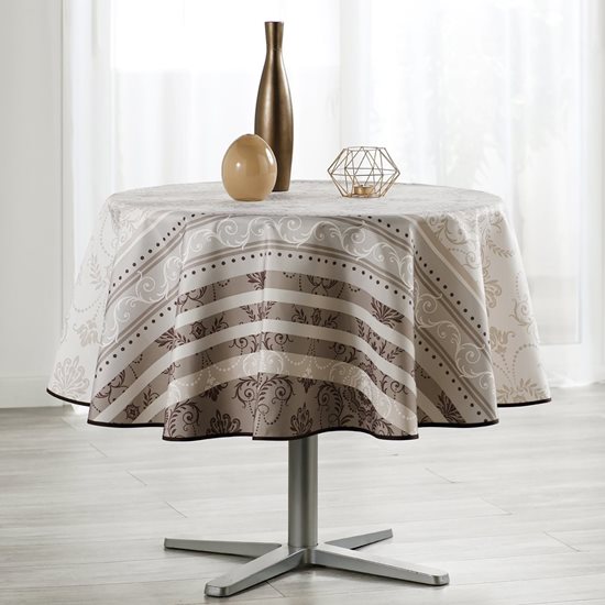 Fata de masa rotunda, 160 cm, "Fancy Brown Lines" - Prodeco