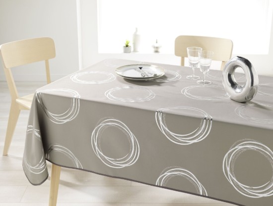 Fata de masa dreptunghiulara, 148x130 cm, "Taupe, Chic and Modern" - Prodeco