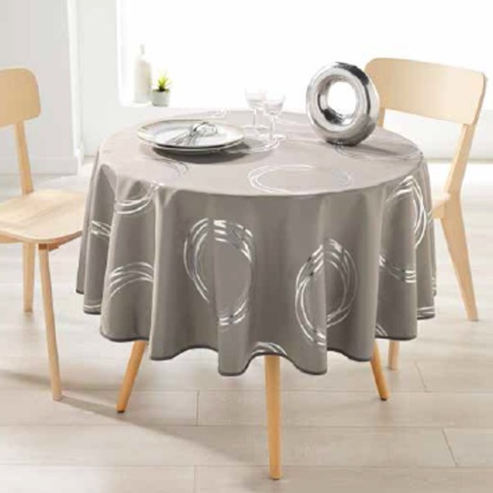 Fata de masa rotunda, 160 cm, "Taupe, Chic and Modern" - Prodeco