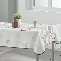Fata de masa dreptunghiulara, 148x350 cm, "White and Spirals" - Prodeco