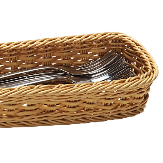 Cos pentru tacamuri, plastic, 28  x 11,5 cm, Natural - Kesper