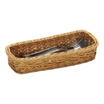 Cos pentru tacamuri, plastic, 28  x 11,5 cm, Natural - Kesper
