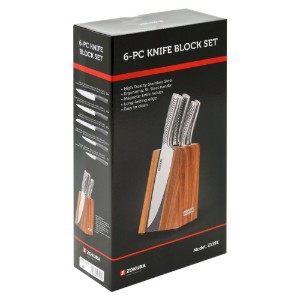 Set cutite 6 piese, suport magnetic - Zokura