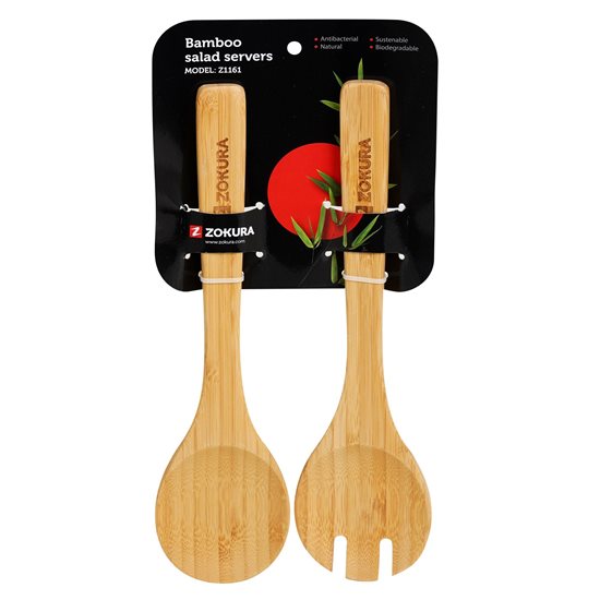 Set 2 linguri servire salata, 30,5 cm, bambus - Zokura