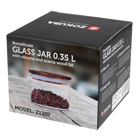 Recipient din sticla borosilicata, Ø9,5cm, 350 ml - Zokura