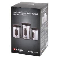 Set 3 recipiente depozitare, inox - Zokura