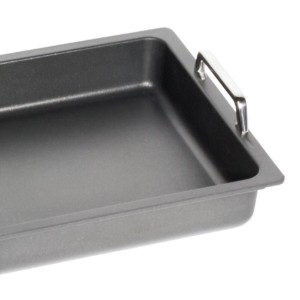 Tava pentru friptura, aluminiu, cu manere, 35,5 x 32 cm GN 2/3  - AMT Gastroguss