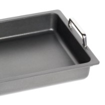 Tava pentru friptura, aluminiu, cu manere, 35,5 x 32,5 cm GN 2/3  - AMT Gastroguss