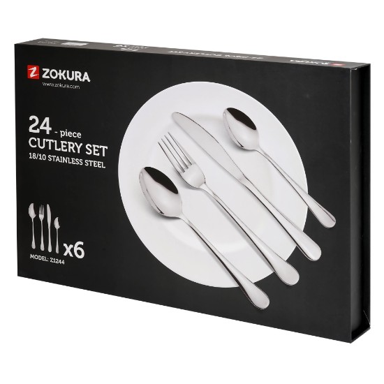 Set tacamuri 24 piese, inox - Zokura