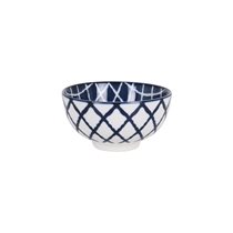 Bol japonez, din portelan, 11cm, "Hana", White/Blue - La Mediterranea