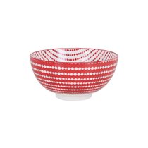 Bol japonez, din portelan, 15,5cm, "Hana", Red/White - La Mediterranea