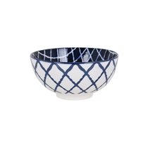 Bol japonez, din portelan, 15,5cm, "Hana", White/Blue - La Mediterranea