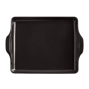 Tava Focaccia, ceramica, 40x31,5cm, Charcoal - Emile Henry