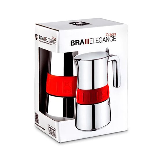 Cafetiera inox, 200ml, "Elegance", Rosu - BRA