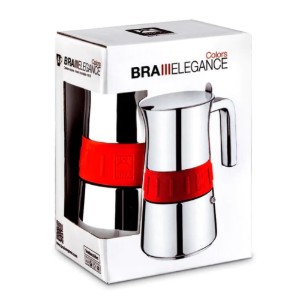 Cafetiera inox, 300ml, "Elegance", Rosu - BRA