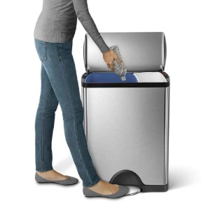 Cos de gunoi cu pedala, inox, 46L - simplehuman