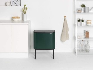 Cos de gunoi "Bo  Touch", inox, 11+23L, Pine Green - Brabantia