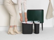 Cos de gunoi "Bo  Touch", inox, 11+23L, Pine Green - Brabantia