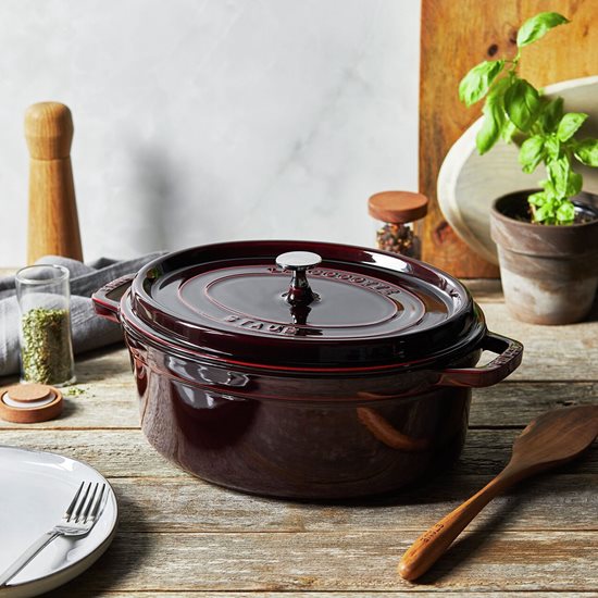 Oala Cocotte ovala, fonta, 31cm/5,5L, Grenadine - Staub