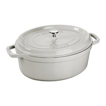 Oala Cocotte ovala, fonta, 31cm/5,5L, White Truffle - Staub