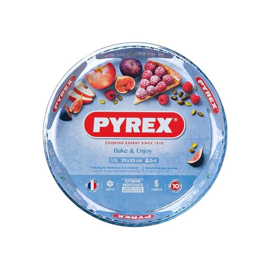 Tava tarta, din sticla termorezistenta, 25cm, "Bake&Enjoy" - Pyrex