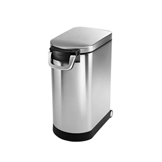 Cos pentru hrana animale, inox, 30 L, Brushed - simplehuman