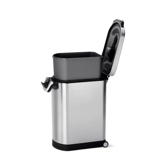 Cos pentru hrana animale, inox, 30 L, Brushed - simplehuman