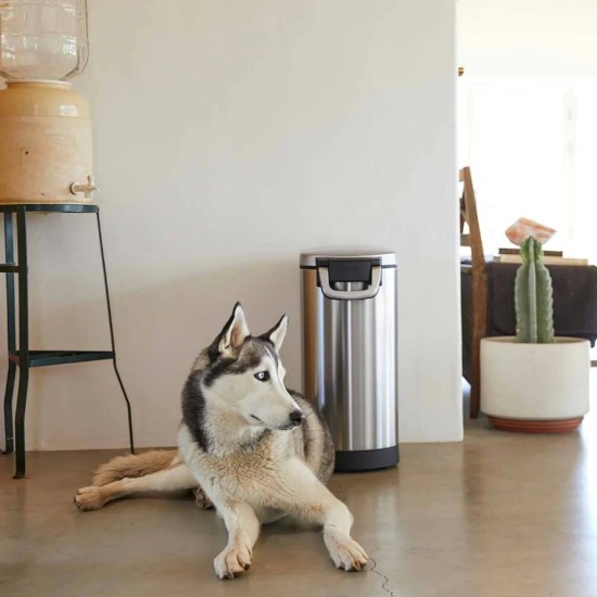 Cos pentru hrana animale, inox, 30 L, Brushed - simplehuman