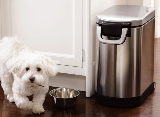 Cos pentru hrana animale, inox, 30 L, Brushed - simplehuman