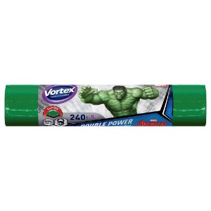 Saci gunoi Ultra Strong, 2 straturi, plastic, 240Lx5 buc., Hulk Vortex