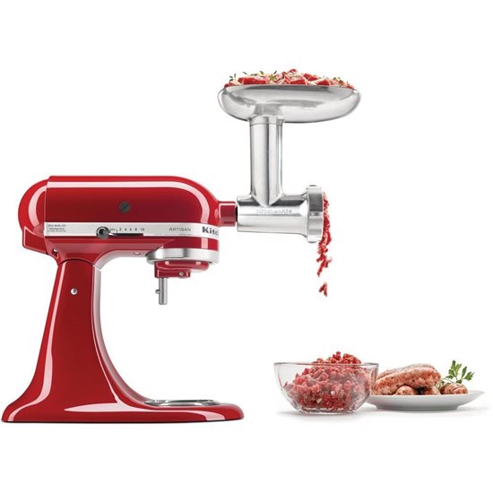 Mixer cu bol 6,9L, Artisan, cu accesoriu tocat carne, Empire Red - KitchenAid