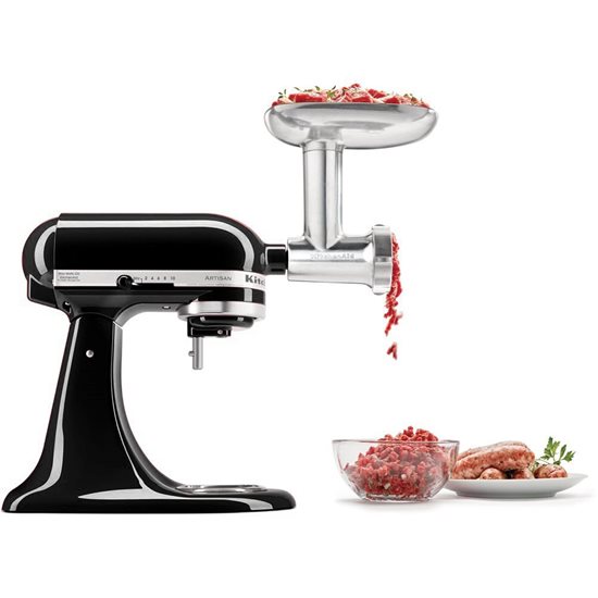 Mixer cu bol 6,9L, Artisan, cu accesoriu tocat carne, Onyx Black - KitchenAid