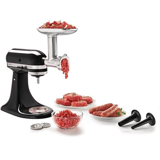 Mixer cu bol 6,9L, Artisan, cu accesoriu tocat carne, Onyx Black - KitchenAid