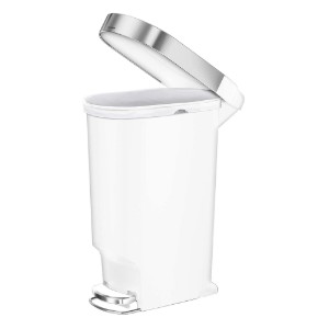 Cos de gunoi Slim, cu pedala, 40 L, plastic, Alb - simplehuman