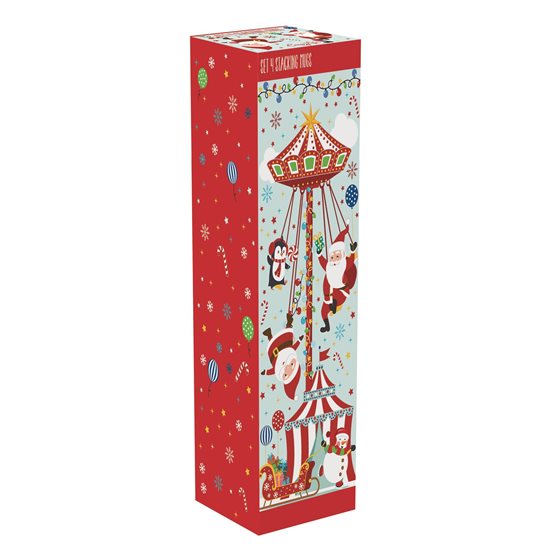 Set 4 cani portelan, 275ml, "SANTA'S CAROUSEL" - Nuova R2S