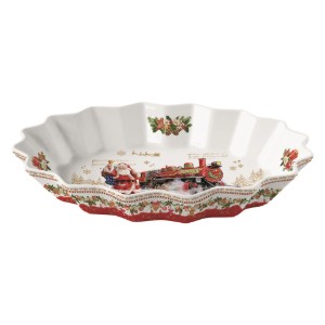 Platou oval, portelan, 30x20,5cm, "CHRISTMAS MEMORIES" - Nuova R2S