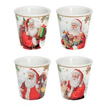 Set 4 cesti cafea, portelan, 100ml, "SANTA IS COMING" - Nuova R2S