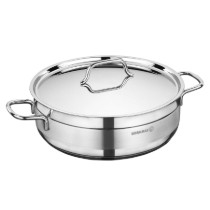 Tigaie saute, 3-Ply, inox, cu capac, 30cm/7L, "Alfa" - Korkmaz