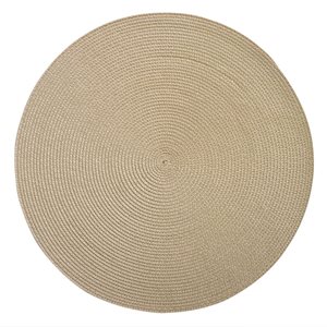 Suport farfurii (napron) rotund, 38x38 cm, vinil, Ivory, "Circle" - Saleen
