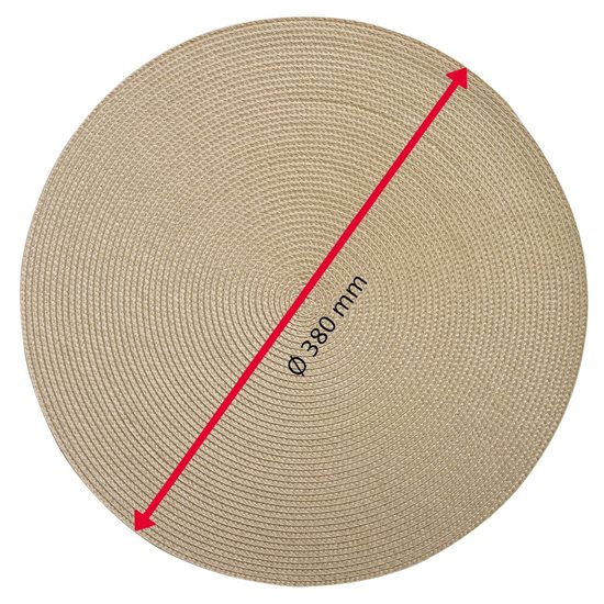Suport farfurii (napron) rotund, 38x38 cm, vinil, Ivory, "Circle" - Saleen