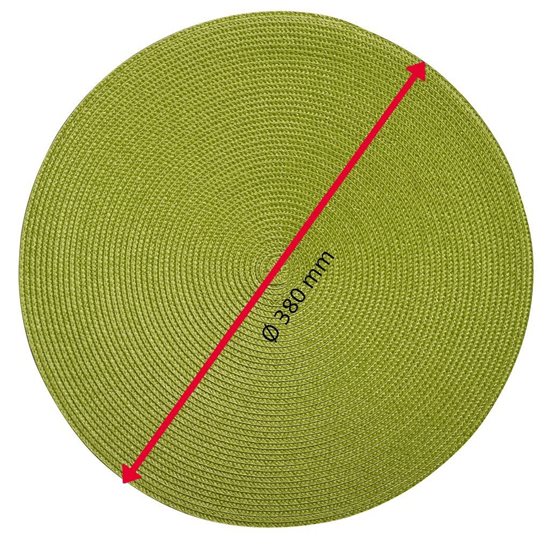Suport farfurii (napron) rotund, 38x38 cm, vinil, Verde, "Circle" - Saleen