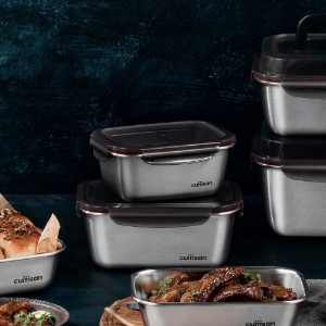 Caserola dreptunghiulara, inox, 980ml, "Flora" - Cuitisan