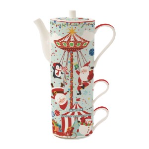 Set servire ceai, portelan, "SANTA'S CAROUSEL" - Easy Life