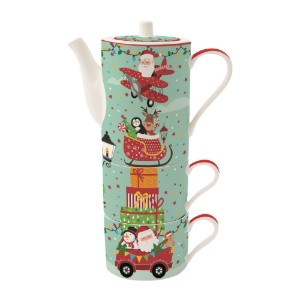Set servire ceai, portelan, "SANTA'S FRIENDS" - Easy Life