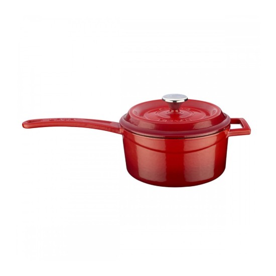 Cratita fonta cu maner, pentru sos, 16cm/1,35L, "Trendy", Rosu - LAVA