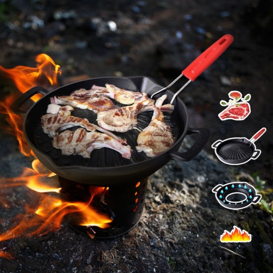 Tigaie grill, fonta, 32 cm - LAVA