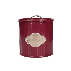 Set 3 recipiente pentru ceai, cafea si zahar, 1L, Burgundy - Kitchen Craft