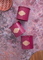 Set 3 recipiente pentru ceai, cafea si zahar, 1L, Burgundy - Kitchen Craft
