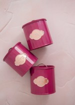 Set 3 recipiente pentru ceai, cafea si zahar, 1L, Burgundy - Kitchen Craft