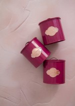 Set 3 recipiente pentru ceai, cafea si zahar, 1L, Burgundy - Kitchen Craft
